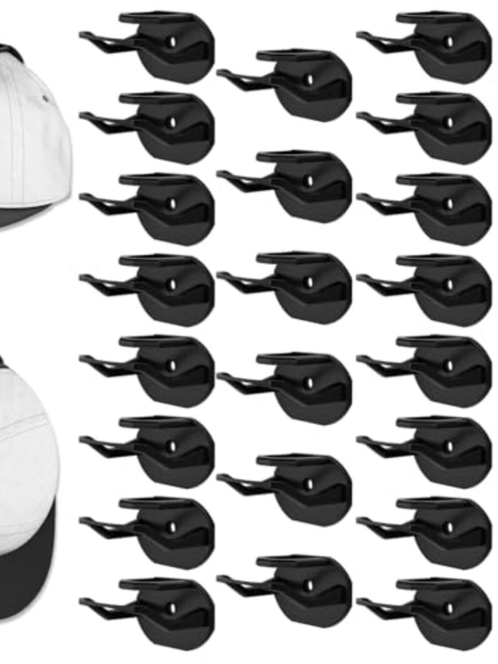 22 Pack Adhesive Hat Hooks for Wall, Super Strong Hat Rack for Baseball Caps